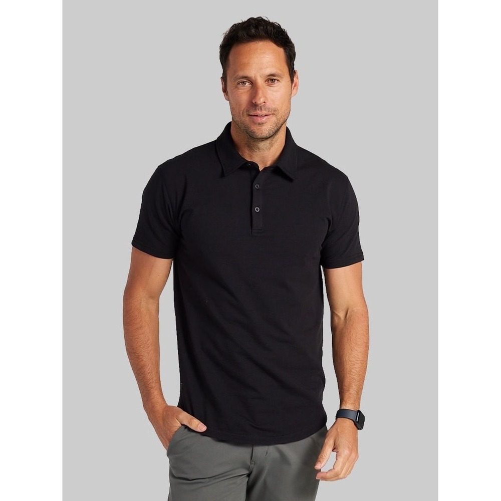 BYLT Basics Black Short-Sleeve Polo